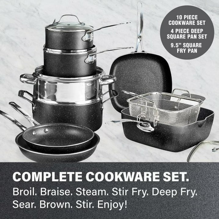 Granitestone 20 Piece Complete Kitchen in Box, Nonstick Cookware & Bakeware Set