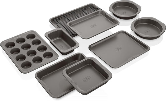 Ninja B39010 Foodi NeverStick Premium 10-Piece Bakeware Sheet Set, Grey