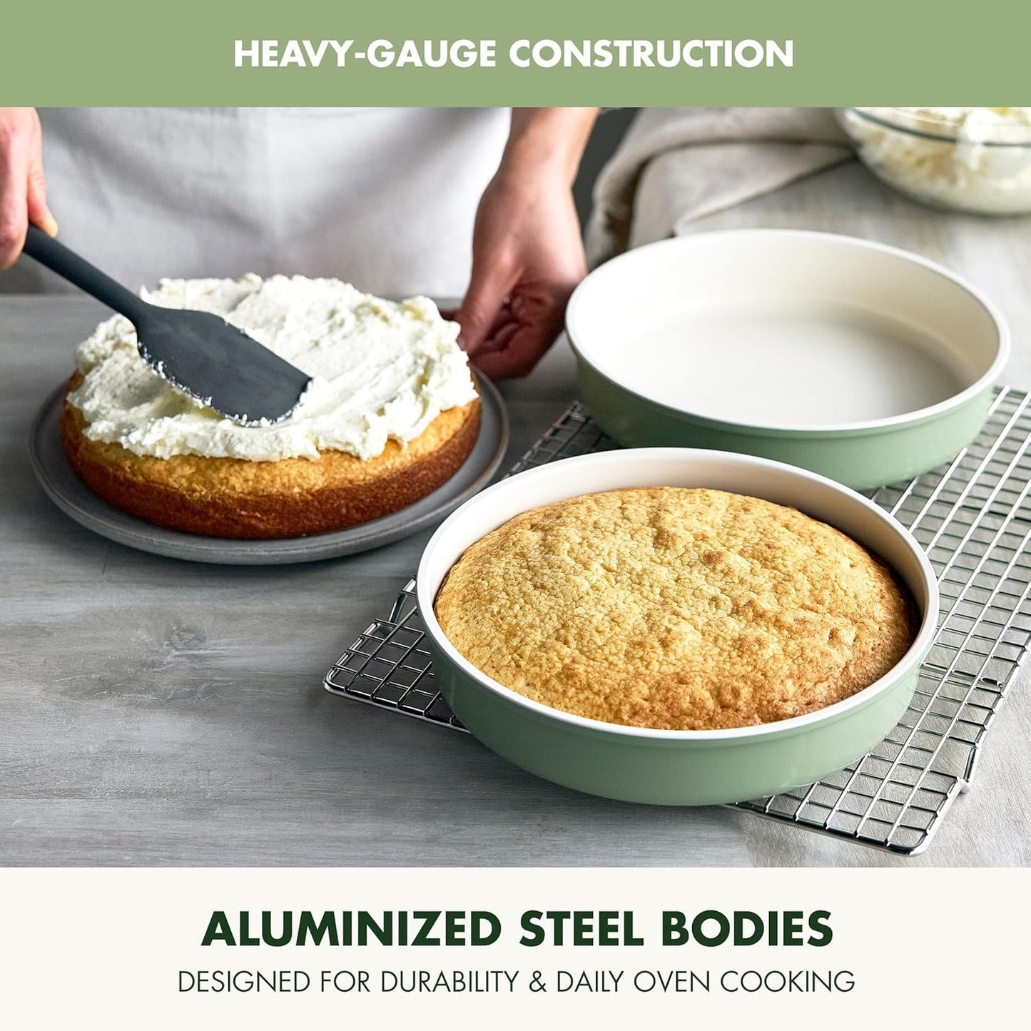 Bakeware Set, 7 Piece Nonstick Ceramic Gold